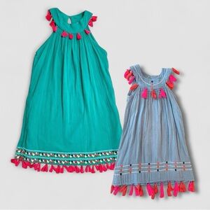 Mer St Barth Mommy & Me Dress Set 2 Tassel Dresses (Girls 4, Women’s OS)